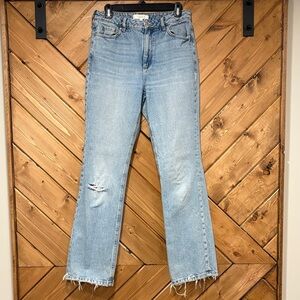 Dynamite Candice Women's Light Blue Distressed Jeans Size 28 Cotton Boot Cut